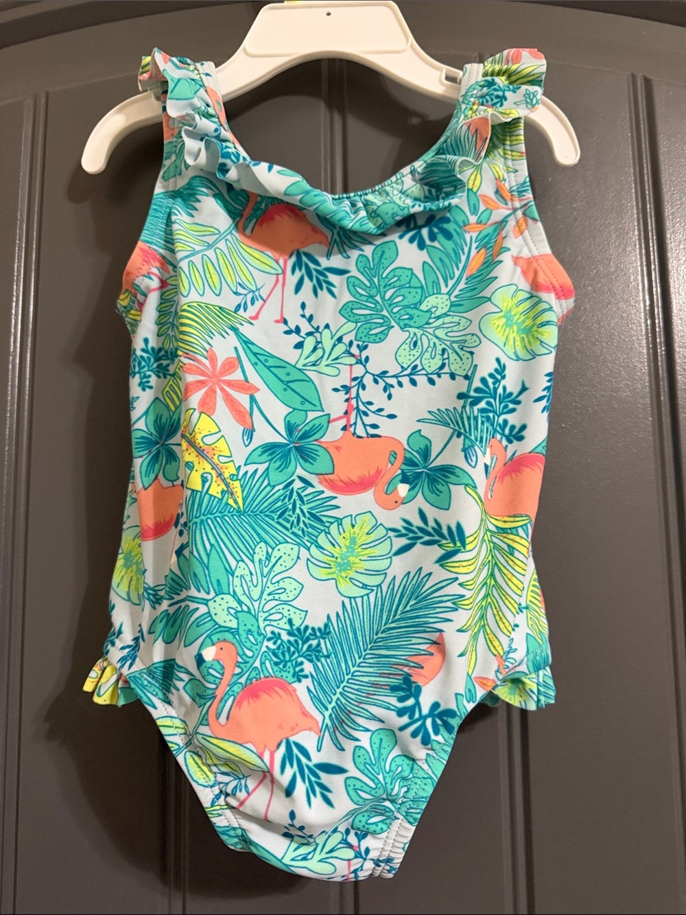 Starting Out Girls' Flamingo One-Piece Swimsuit  12-18 months